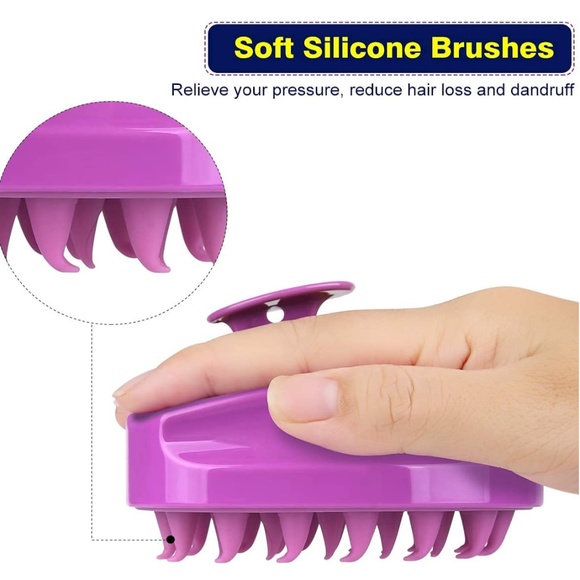 NEW 3 in 1 Facial Cleansing Brush, Wet and Dry Shampoo Brush Scalp Massage Brush - Picture 2 of 6